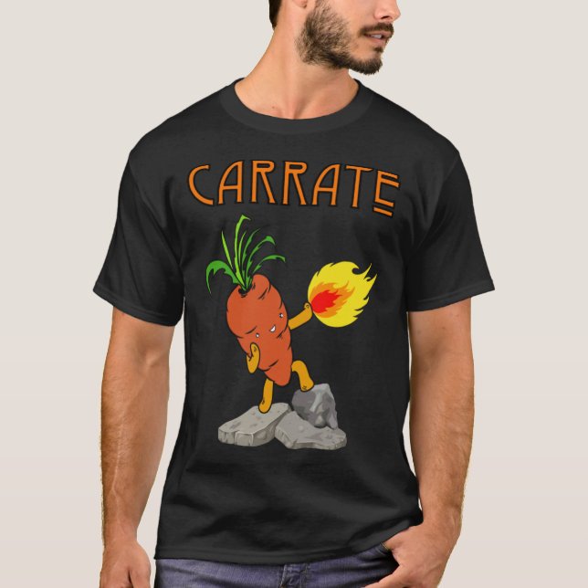 Cute &  Carrate Karate Training Carrot T-Shirt (Front)