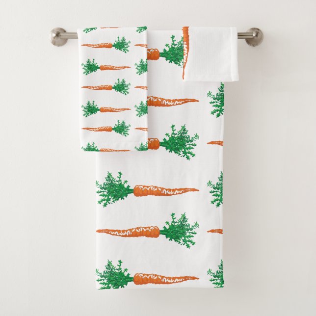 Cute Carrot Easter design Bath Towel Set (Insitu)
