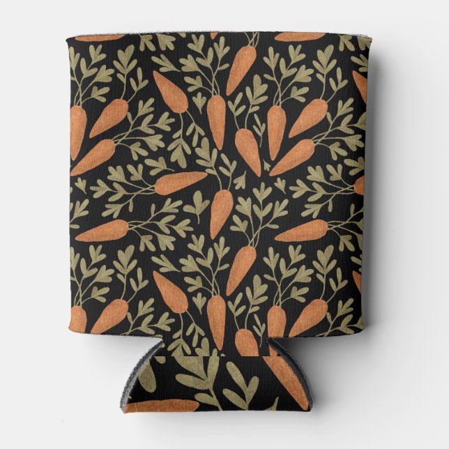 Cute Carrot Hand Drawn Pattern Can Cooler (Front)