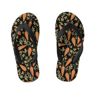 Cute Carrot Hand Drawn Pattern Kid's Jandals