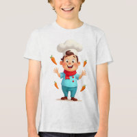 Cute Carrot Juggling Chef Kids T-Shirt