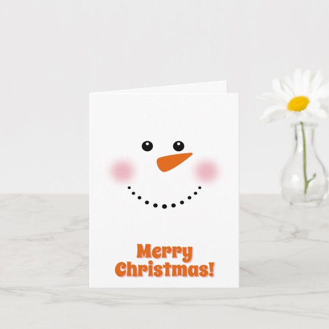 Cute Carrot Nose Snowman Card (Small Plant)