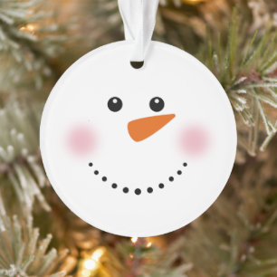 Cute Carrot Nose Snowman Ornament