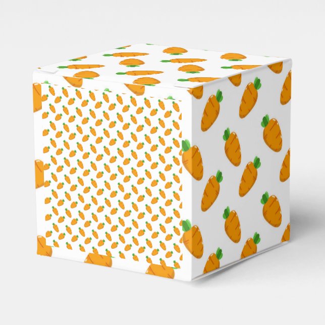 Cute Carrot Pattern Kids Birthday Party Favor Box (Front Side)