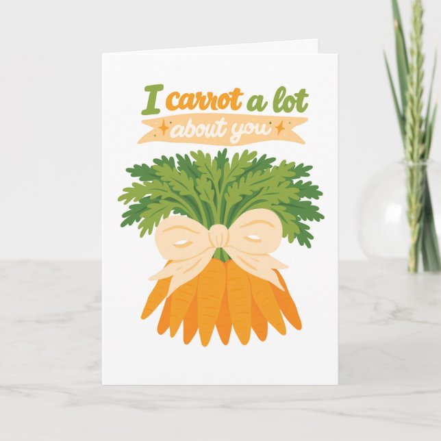 Cute Carrots Punny Humor Hand Drawn Easter  Card (Front)