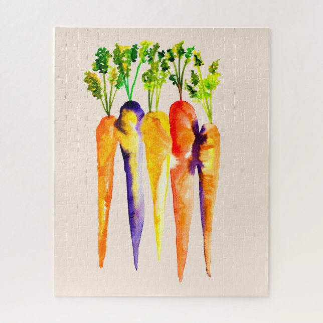 Cute carrots watercolor art jigsaw puzzle (Vertical)