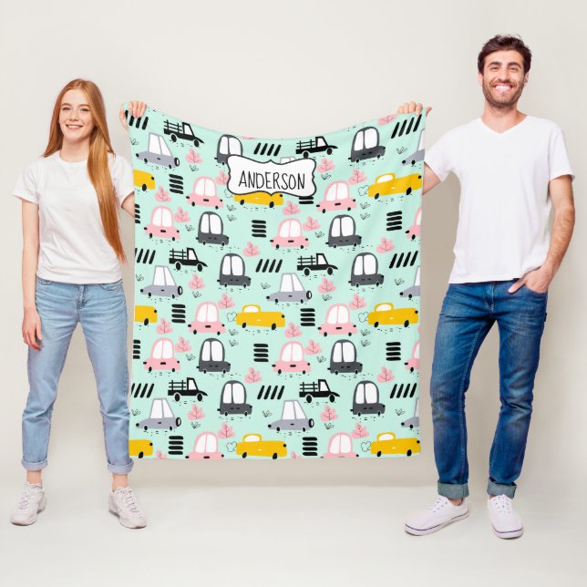Cute Cars  Fleece Blanket, Medium Blanket (In Situ)
