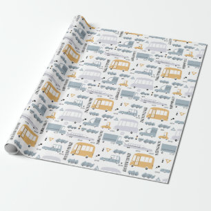 Cute Cars in Traffic Pattern Wrapping Paper