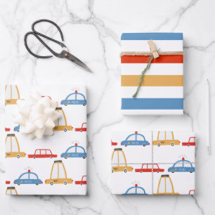 Cute Cars Personalised Gift Wrapping Paper