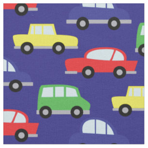 Cute Cars Vehicles Kids Boys Room Decor Fabric