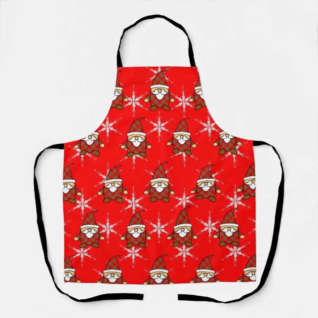 Cute Carton Gnome Pattern Christmas  Apron (Front)