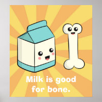 Cute Cartoon about Milk and Bone