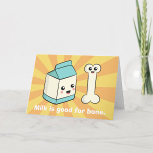 Cute Cartoon about Milk and Bone Thank You Card