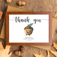 Cute cartoon acorn baby shower thank you