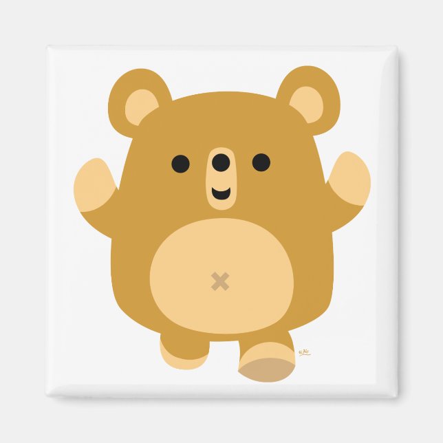 Cute Cartoon Affectionate Bear magnet (Front)