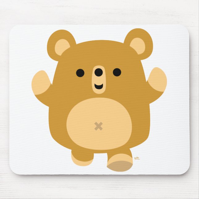 Cute Cartoon Affectionate Bear mousepad (Front)