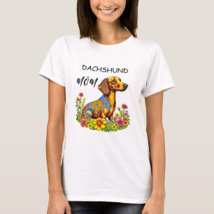 Cute Cartoon AI Dachshund Mom T-Shirt