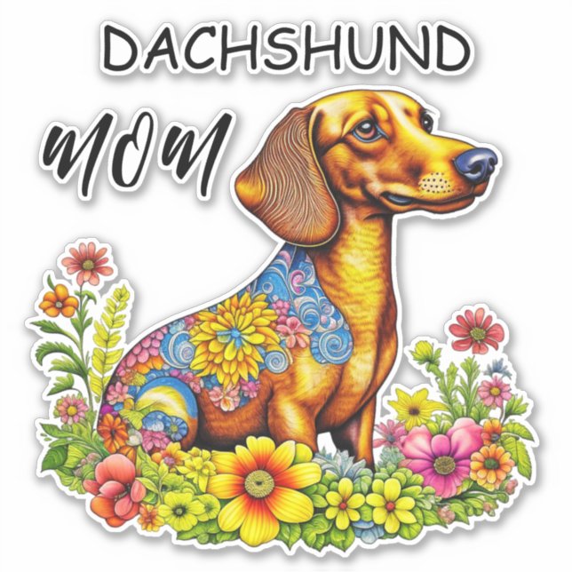 Cute Cartoon AI Dachshund Mum (Front)