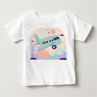 Cute Cartoon Airplane Pastel Baby Toddler T-Shirt
