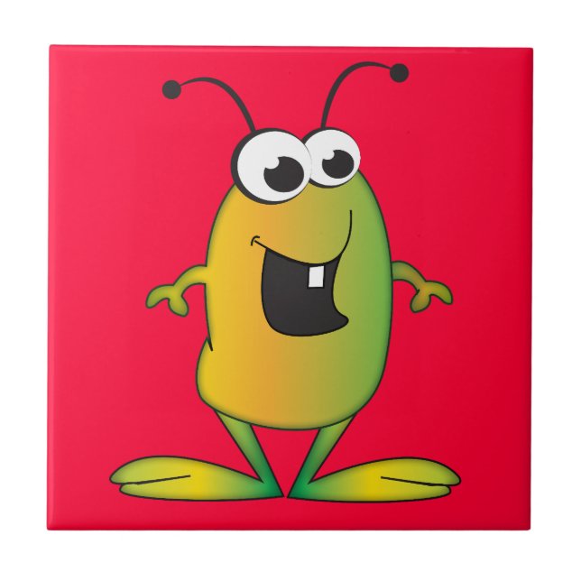 Cute Cartoon Alien invasion Tile (Front)