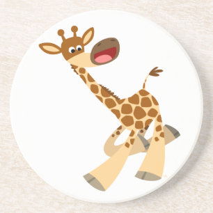 Cute Cartoon Ambling Giraffe Coaster