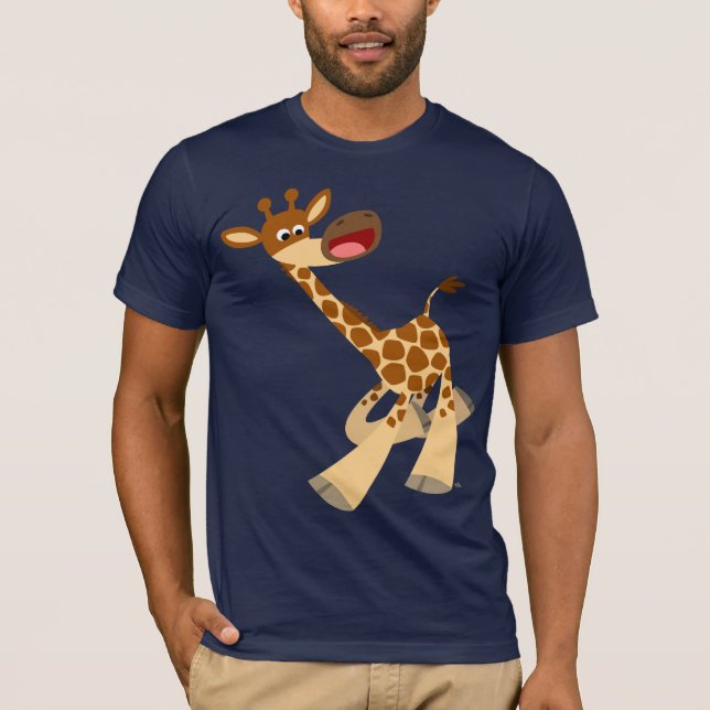 Cute Cartoon Ambling Giraffe T-Shirt (Front)