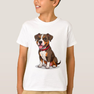 Cute Cartoon American Pit Bull Dog T-Shirt