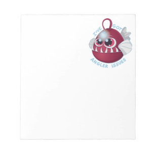 Cute Cartoon Anglerfish with Text Notepad