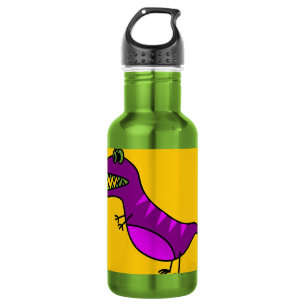 Cute cartoon angry purple dinosaur 532 ml water bottle