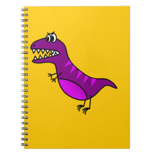 Cute cartoon angry purple dinosaur spiral notebook