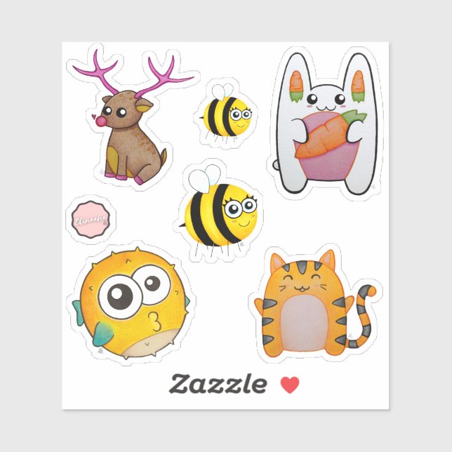 Cute Cartoon Animal Buddies (Sheet)