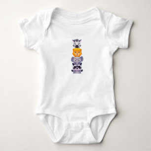 Cute cartoon animals baby bodysuit