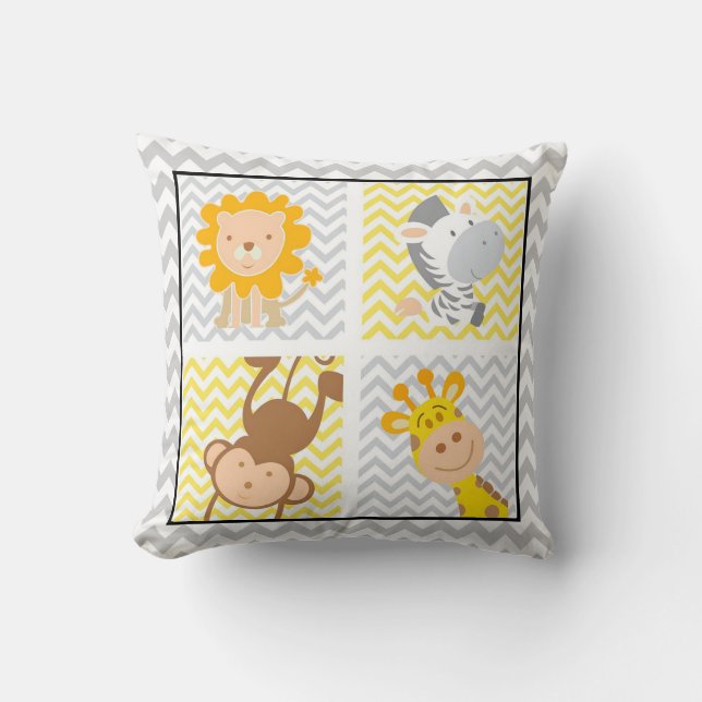 Cute Cartoon Animals Cushion (Front)