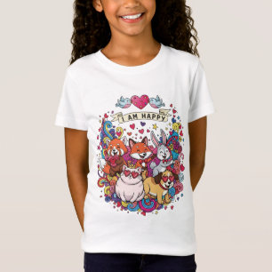 Cute Cartoon Animals Love & Happy T-Shirt