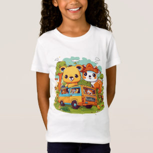 Cute Cartoon Animals on a Fun Road Trip T-Shirt