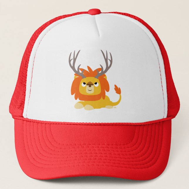Cute Cartoon Antlered Lion Hat (Front)