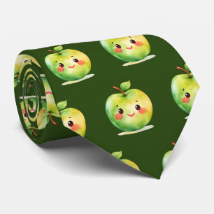 Cute cartoon apple tiled pattern  tie