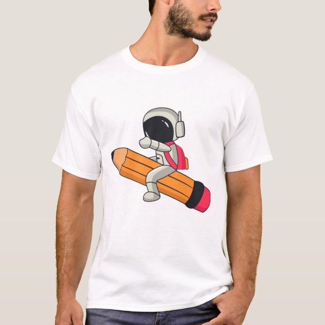 Cute Cartoon Astronaut T-Shirt – Fun  (Front)