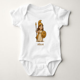 Cute Cartoon Athena – Greek Goddess Custom Baby Bodysuit