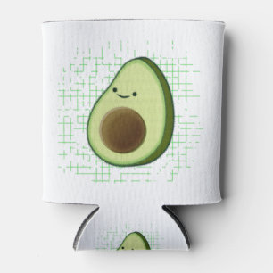 Cute Cartoon Avocado On Distressed Background Can Cooler