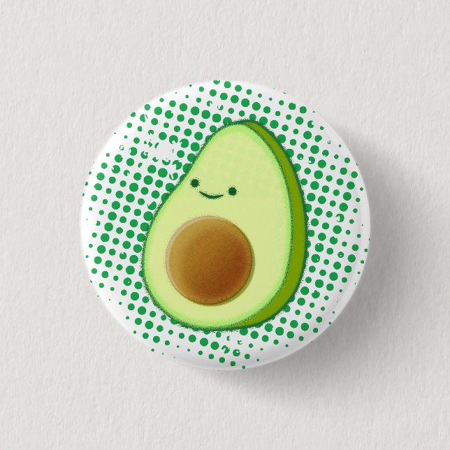 Cute Cartoon Avocado On Distressed Vortex 3 Cm Round Badge (Front)