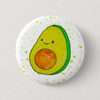Cute Cartoon Avocado Watercolor