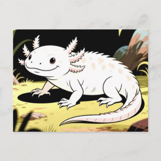 Cute Cartoon Axolotl Postcard