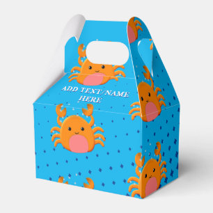 Cute Cartoon Baby Crab Blue Ocean Custom Name Favour Box