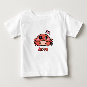 Cute Cartoon Baby Crab Summer Vacation T-Shirt