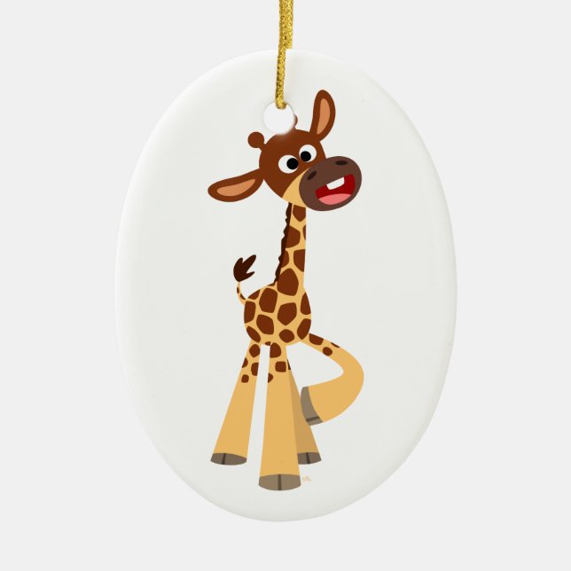 Cute Cartoon Baby Giraffe Ornament (Front)