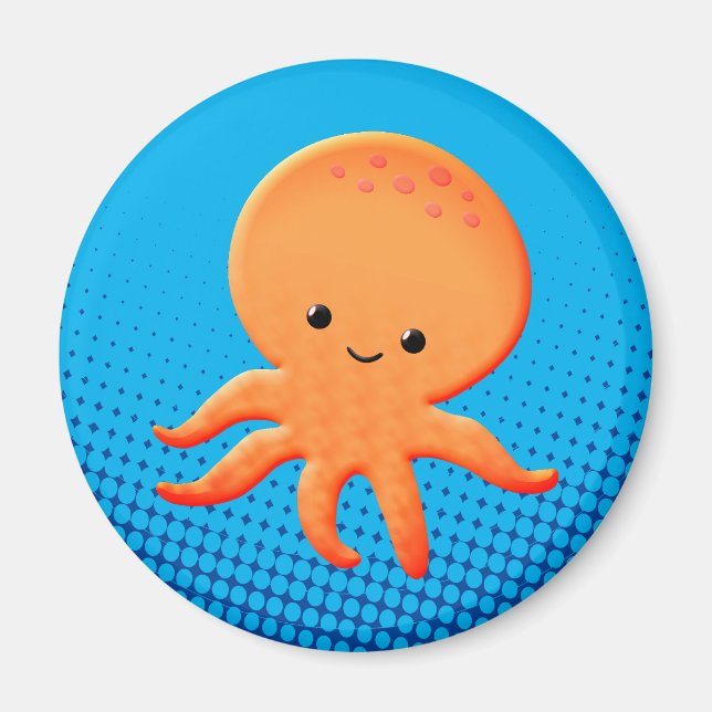 Cute Cartoon Baby Octopus Magnet (Front)