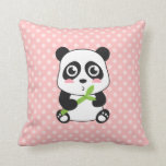Cute Cartoon Baby Panda Cushion<br><div class="desc">Do you love cute cartoon baby panda,  especially if it is looking so cute,  innocent and cuddly munching on some bamboo shoots! For anyone who loves adorable animals!</div>