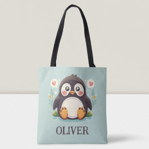 Cute Cartoon Baby Penguin Tote Bag