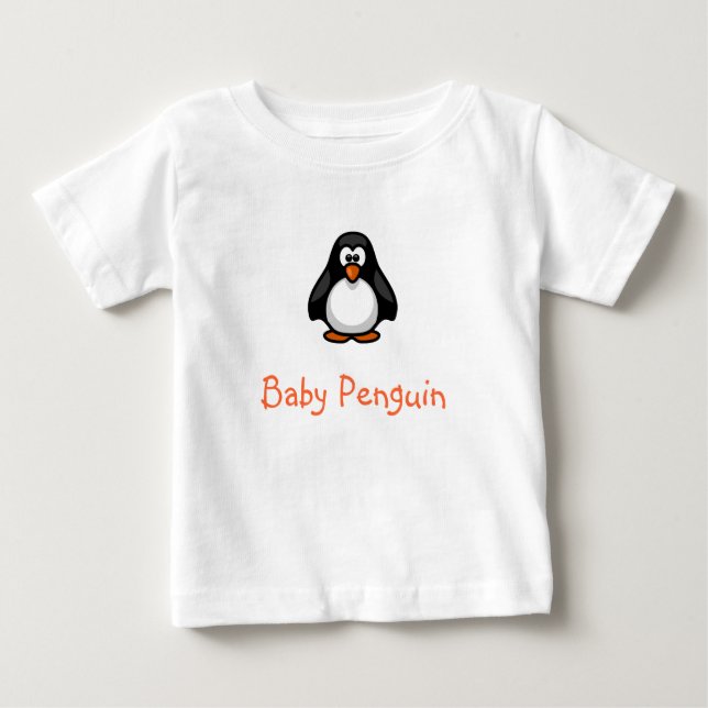 Cute Cartoon Baby Penguin with Bright Nose T-Shirt (Front)